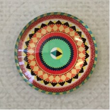 25mm Art Glass Backed Cabochons - Fab 60s Designs 9 - Each