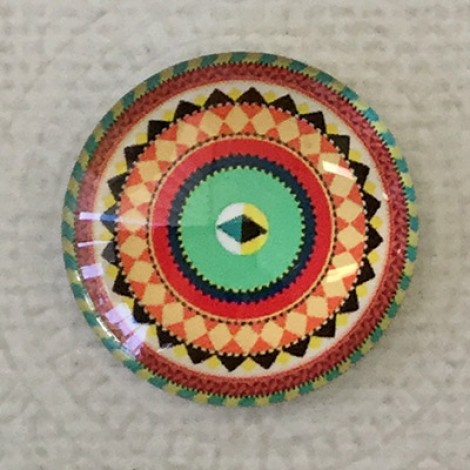 25mm Art Glass Backed Cabochons - Fab 60s Designs 9 - Each