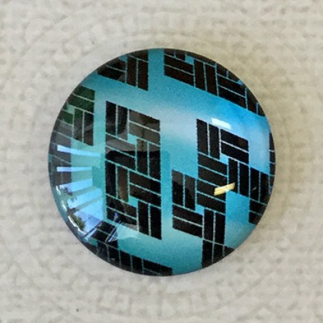 25mm Art Glass Backed Cabochons - Japanese Designs 11 - Each