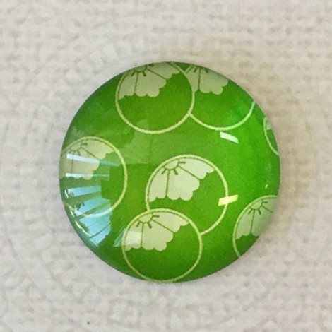 25mm Art Glass Backed Cabochons - Japanese Designs 4 - Each 25mm Art Glass Backed Cabochons - Japanese Designs 4 - Each