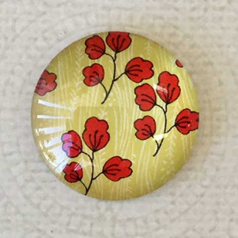 25mm Art Glass Backed Cabochons - Japanese Designs 7 - Each 25mm Art Glass Backed Cabochons - Japanese Designs 7 - Each
