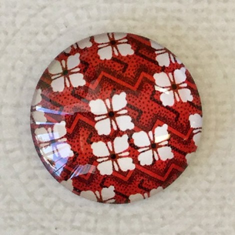 25mm Art Glass Backed Cabochons - Japanese Designs 9 - Each 25mm Art Glass Backed Cabochons - Japanese Designs 9 - Each