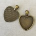 25mm ID Antique Bronze Heart Pendant Cabochon Setting