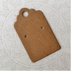 3x5cm Kraft Paper Luggage Tag Shape Earring Cards - Natural Brown - Pack of 50