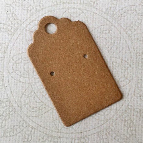 3x5cm Kraft Paper Luggage Tag Shape Earring Cards - Natural Brown