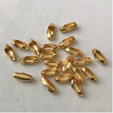 1.5mm Gold Plated Brass Ball Chain Connector - Pack of 10