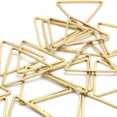 20mm Raw Brass Triangle Link Connectors - Pack of 4