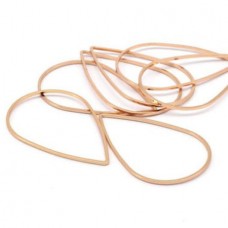 38x25mm Rose Gold Plated Brass Drop Connectors - Pack of 4