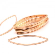 41x16x1mm Rose Gold Plated Marquise Link Connectors - Pack of 4