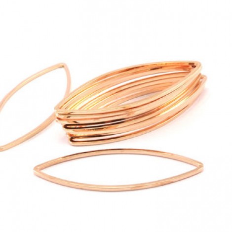 41x16x1mm Rose Gold Plated Marquise Link Connectors - Pack of 4