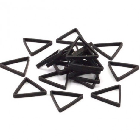 24x0.8x2mm Black Oxide Plated Brass Triangle Links - Pack of 4
