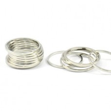 17x0.8mm Silver Plated Brass Circle Connector Links - Pack of 5