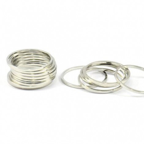 18x1mm Silver Tone (Platinum Colour) Plated Brass Circle Connector Links