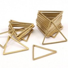 24mm Raw Brass Triangle Link Connectors - Pack of 2