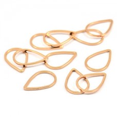 11x16mm Rose Gold Plated Brass Drop Connectors - Pack of 4