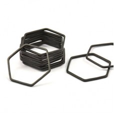 20x.8mm Black Oxide Plated Brass Hexagon Link Ring-Charms - Pack of 4