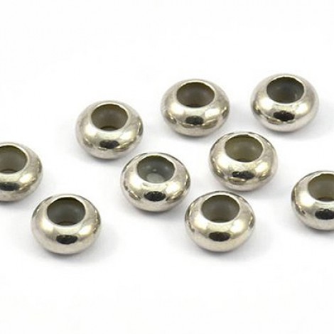 8x4.3mm (4.3mmID)  & Silicone Silver Tone Brass Bead Keepers - Pack of 2