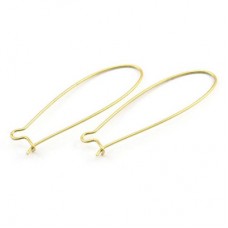 47x15x0.8mm Raw Brass Large Kidney Earwires - Pack of 5 Pair
