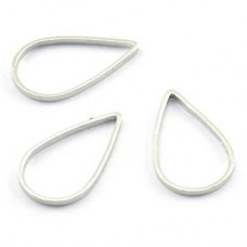 13x8x.6mm Silver Plated Brass Drop Connectors - Pack of 20