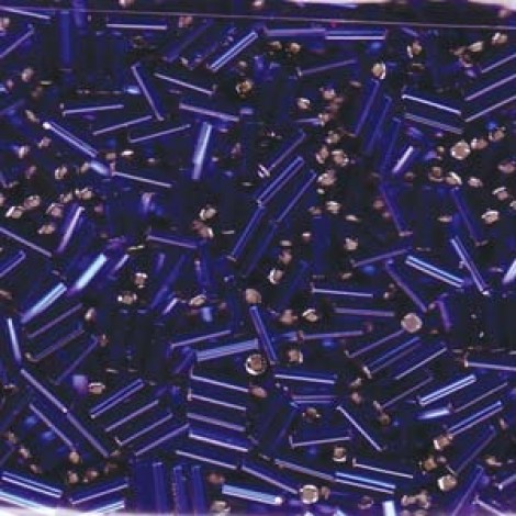 Matsuno #3 6mm Bugle Beads - Silver Lined Dk Blue