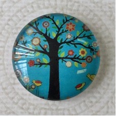 25mm Art Glass Backed Cabochons - Flora 11 - Each