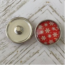 20mm Noosa Style Snowflakes Snap Chunks - Pack of 2