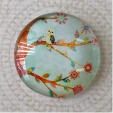 25mm Art Glass Backed Cabochons - Flora 18 - Each
