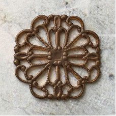 15mm Vintaj Natural Brass Princess Cut Filigree - Pack of 2