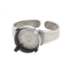 12mm Gita Ring Base to suit Swarovski 1122 Rivoli Crystals - Antique Silver - Each