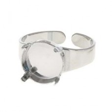 12mm Gita Ring Base to suit 1122 Rivoli Crystals - Rhodium Silver Plated - Each