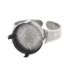 14mm Gita Ring Base to suit Swarovski 1122 Rivoli Crystals - Antique Silver - Each