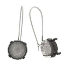 12mm Drop Earring Settings to suit 1122 Rivoli Crystals - Antique Silver Plated - Per Pair
