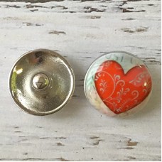 20mm Noosa Style Love Heart Enamel Snap Chunks - Each