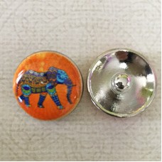 20mm Noosa Style Indian Elephant Enamel Snap Chunks - Each