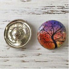 20mm Noosa Style Tree with Sunset Sky Enamel Snap Chunks - Each