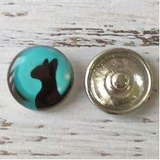 20mm Noosa Style Cat with Moon Enamel Snap Chunks - Each