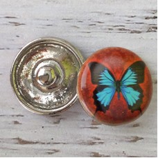 20mm Noosa Style Monarch Butterfly Enamel Snap Chunks - Each