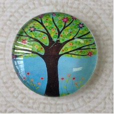 25mm Art Glass Backed Cabochons - Flora 8 - Pack of 5