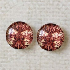 12mm Art Glass Backed Cabochons - Art Flowers 12 - Per Pair