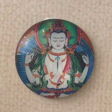 25mm Art Glass Backed Cabochons - Buddha Art 2 - Each