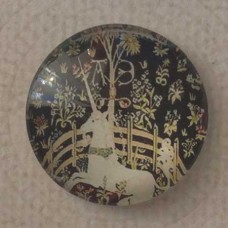 25mm Art Glass Backed Cabochons - Unicorn in Captivity - Each