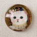 25mm Art Glass Backed Cabochons - Cat Face 23 - Each 25mm Art Glass Backed Cabochons - Cat Face 23 - Each