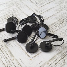 12mm ID Matte Black Plated Leverback Earring Cab Settings - Pack of 2 Pair