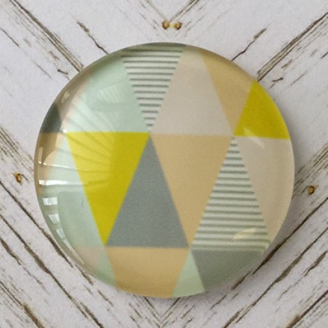 30mm Art Glass Backed Cabochons - Pastel Triangles