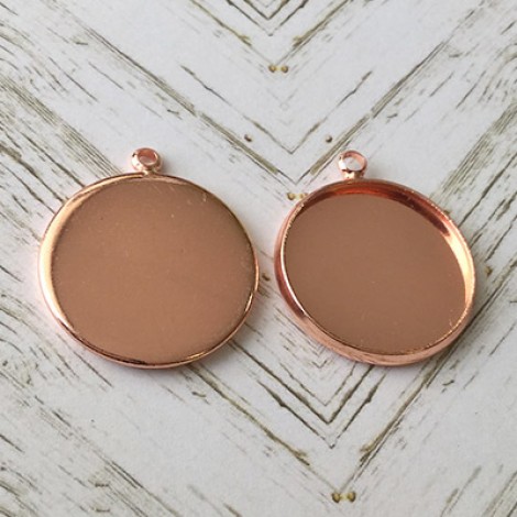 20mm ID Rose Gold Plated Brass Bezel Cab Settings