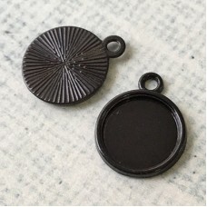 12mm ID Black Plated Cabochon Settings - Pack of 10