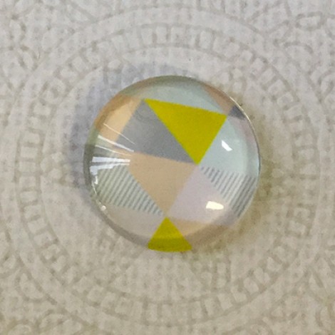 20mm Art Glass Round Cabochons - Pastel Triangles - Each 20mm Art Glass Round Cabochons - Pastel Triangles - Each