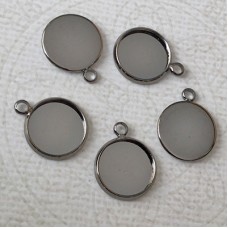 12mm ID Gunmetal Black Bezel Drops - Pack of 20