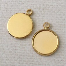 12mm ID Gold Plated Cabochon Settings - Pack of 10