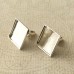 12mm ID Square Silver Plated Earpost Cab Settings w-Bullet Clutch